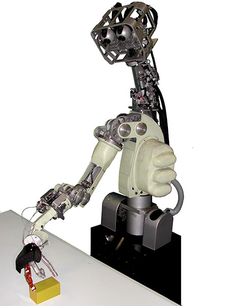 DEXTER. This robot is able to navigate in domestic environments avoiding obstacles, to grasp and manipulate objects.