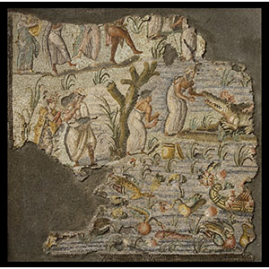 Polychrome mosaic of a Nile scene