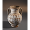 Small amphora with polychrome decoration on a white ground